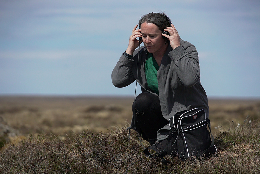 portrait of a sound artist listening to magnetic fields