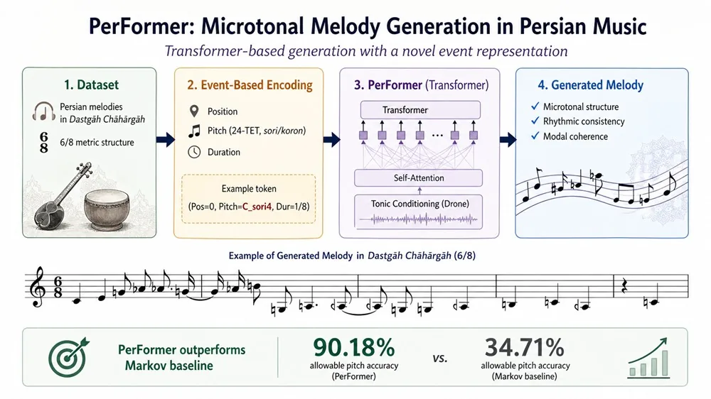 PerFormer: An AI-Driven Approach to Melody Generation in Microtonal Persian Music