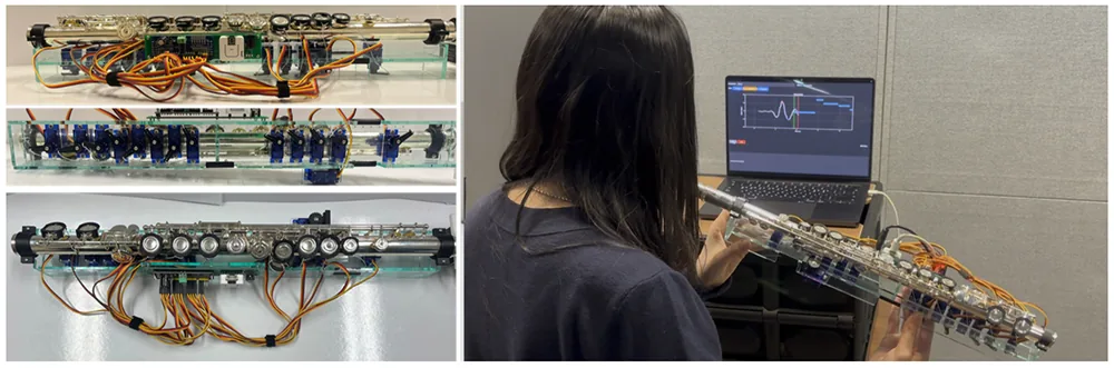 Playing Together with a Semi-Automated Robotic Flute Using a Gesture Cue Detection System