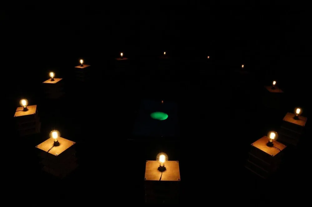 Orbis: Composing a Light-and-Sound Installation with Min Waves Generated in Artificial Cells