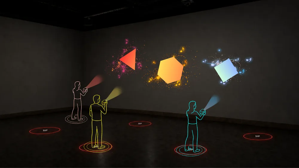 A Collaborative Sound Installation Using Projected Geometry and Spatial Interaction