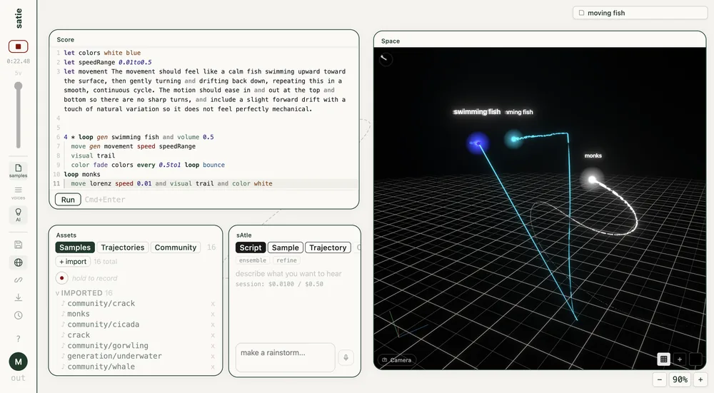 Satie: A Creativity Support Tool for Authoring Spatial Generative Audio